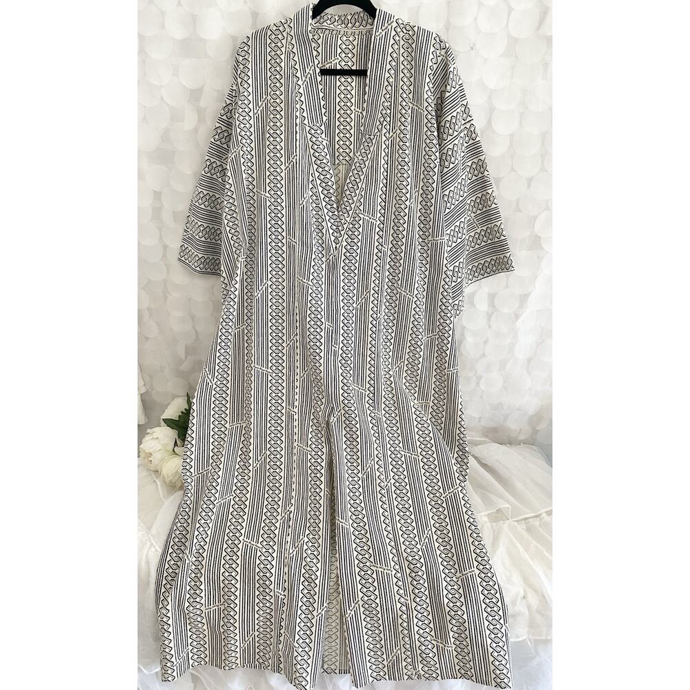 VINTAGE KYOTO Royal Hotel Long Kaftan Robe 100% Cotton LOGO Unisex One Size